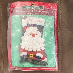 Vtg Holiday Time by Bucilla Santa Stocking Kit